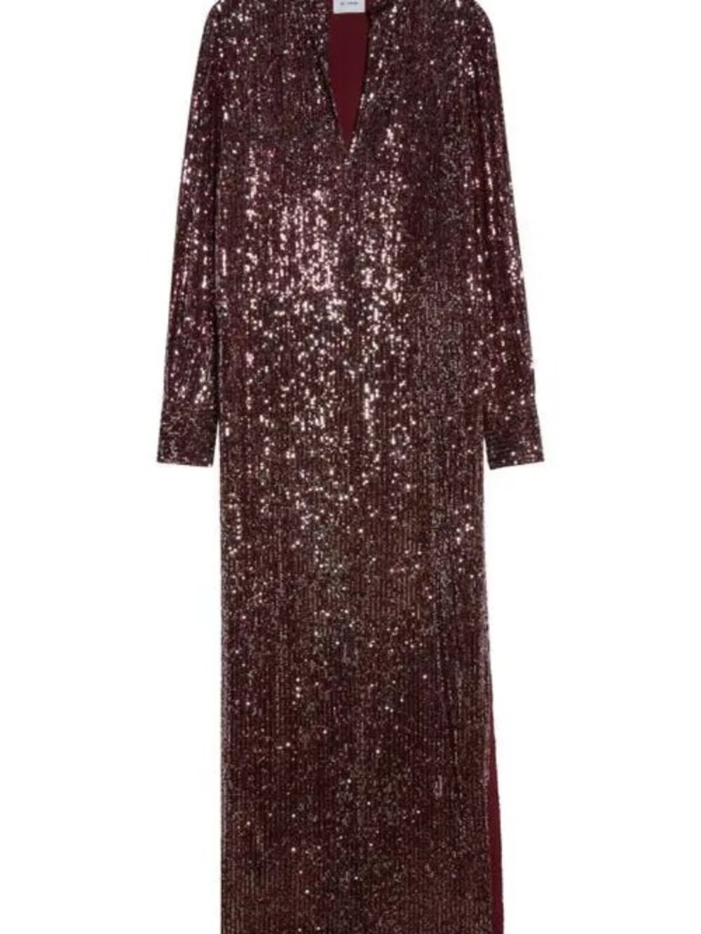 St. John sequin embroidered long sleeve gown - Oxblood - XS - Picture 3 of 5